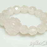 バラ型（丸タイプ）ローズクォーツ8mm＆スターカット開運パワーリング